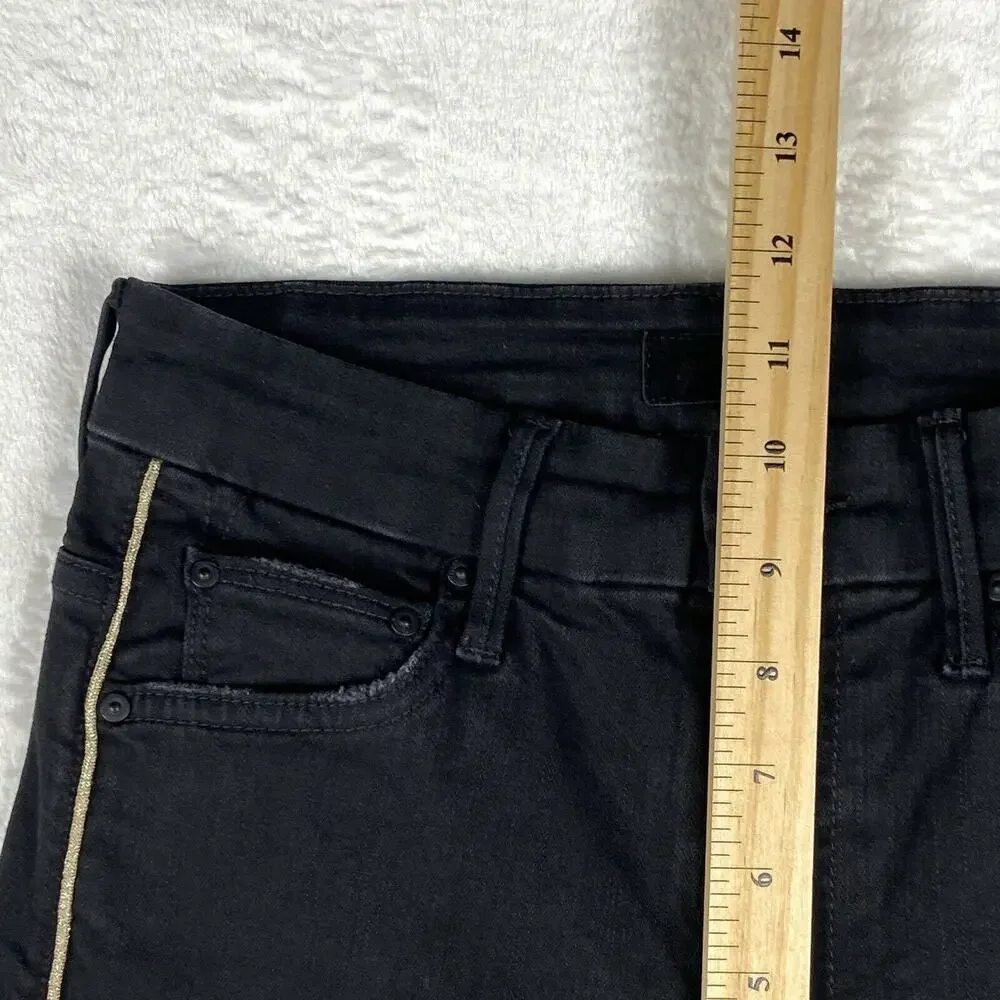 Mother Jeans Womens 25 Black Glam High Waist Looker Not Guilty One Liner Baddie